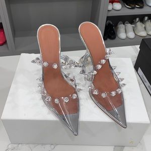 Amina Muaddi Julia Glass mule